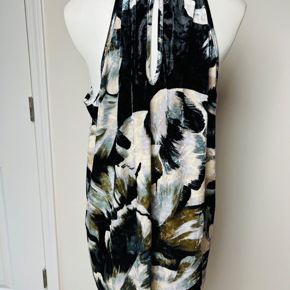 Status by Chenault Abstract Halter Tank Top-Velvet Texture Sz XL - Made in USA - Picture 6 of 11